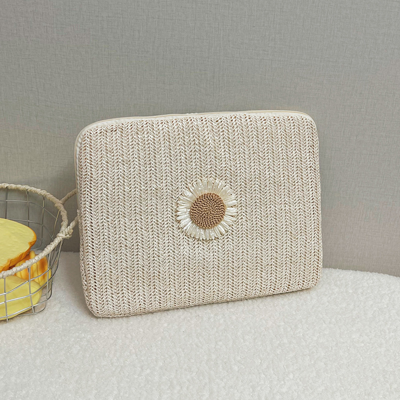 New Korean Woven Daisy Style Computer Sleeve Bag 13inch Notebook Protective Cover Simple Ins Style Storage Bag New Korean Woven Daisy Style Computer Sleeve Bag 13inch Notebook Protective Cover Simple Ins Style Storage Bag