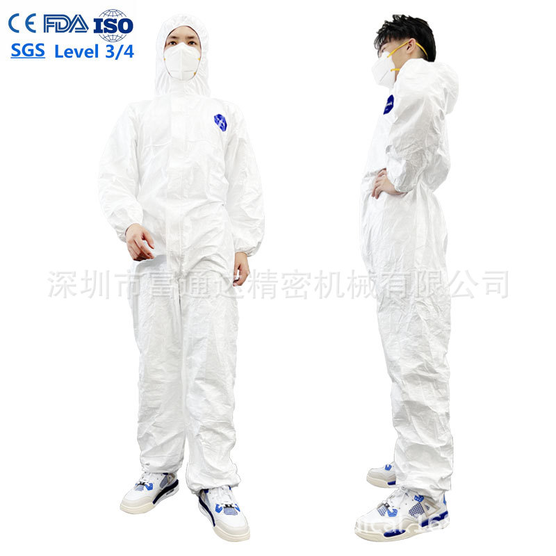 现货速发TYPE 5-6医院用一次性防护服白色65g防渗水工作防护服