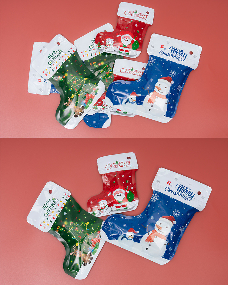 480g Weight Gift Bags Event & Party Supplies Storage Bag Storage & Cleaning Christmas Cute Christmas Tree Santa Claus Christmas Socks Aluminum Laminated Films Composite Cpp Festival Gift Bags