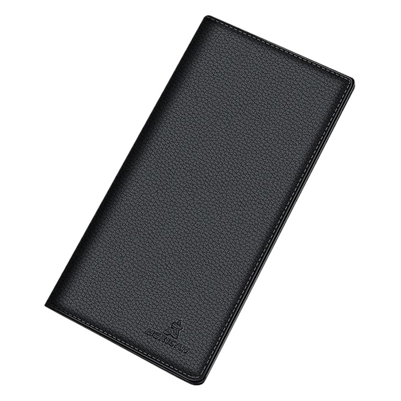 Scarecrow Long Wallet Men's Business Genuine Leather Large Capacity Ticket Holder Multi-Card Holder Thin Casual Wallet Wallet for Youth