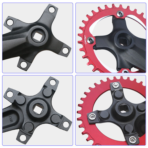Mountain bike positive and negative tooth chainring 104BCD square hole crank 8/9/10/11 speed modified single chainring 152mm