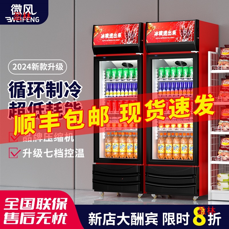 单门啤酒保鲜柜立式冰柜双开门超市饮料柜冰箱冷饮商用冷藏展示柜