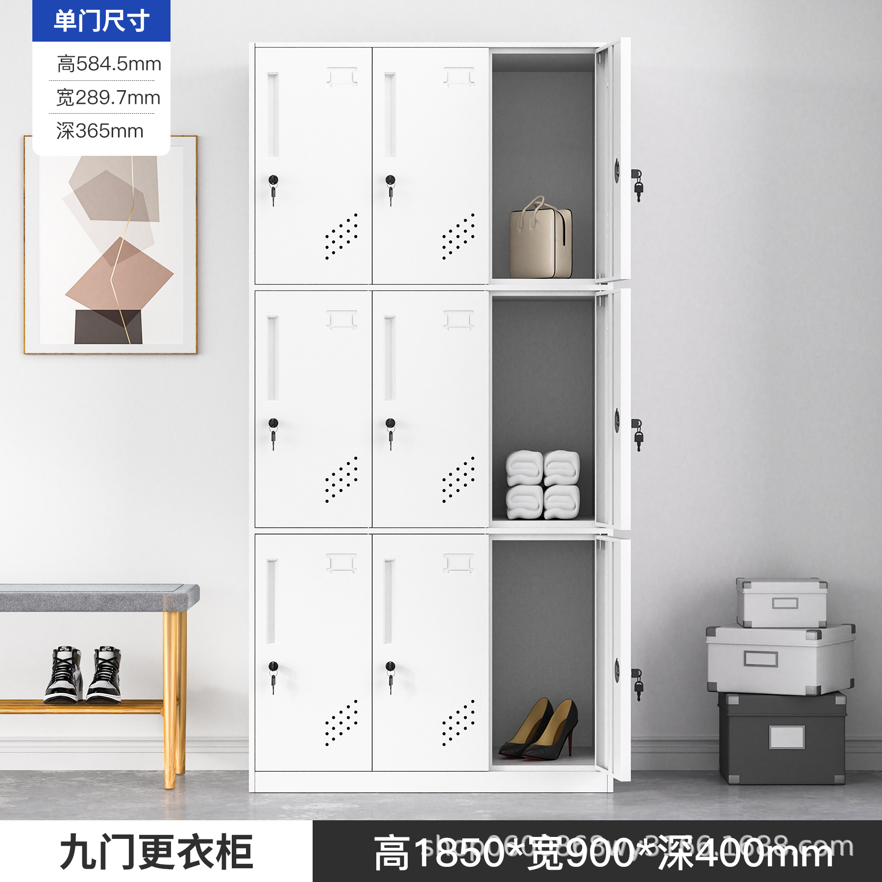 Desmontaje y montaje de casilleros, armario colgante de varias puertas, dormitorio del personal, armario de metal con cerradura, armario de almacenamiento de gimnasio