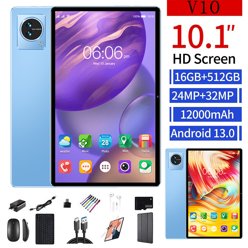 2025 Cross-Border Best-Selling Model 10.1inch V10 Android Tablet Rakuten Yahoo Shopee Aliexpress Best-Selling