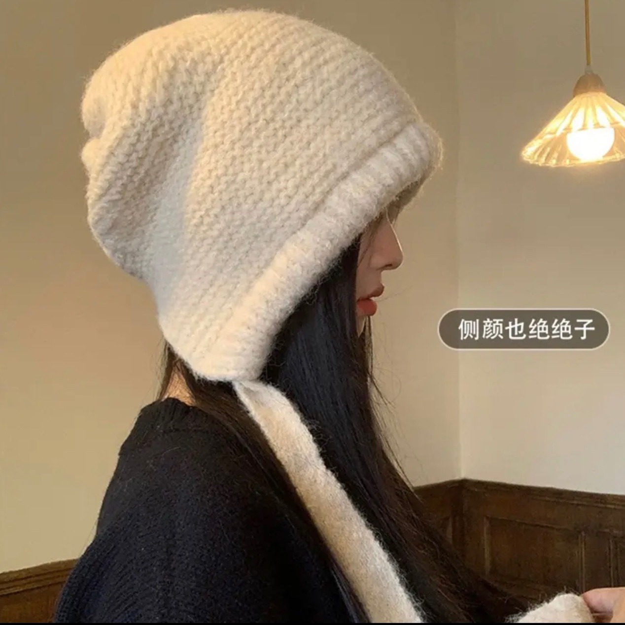 Winter woolen keep warm knitted hat, Korean style, increased thickness