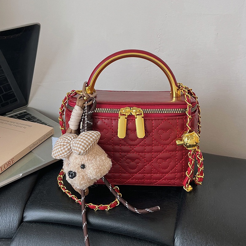 Bolso de mujer de comercio exterior nueva moda caja de mano bordada de diamante bolso cuadrado de oro cadena bolso de hombro