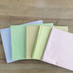 【綿シリーズ 高品質】薄手の夏服生地 斜め格子柄プリント綿布 綿100％斜め織り布