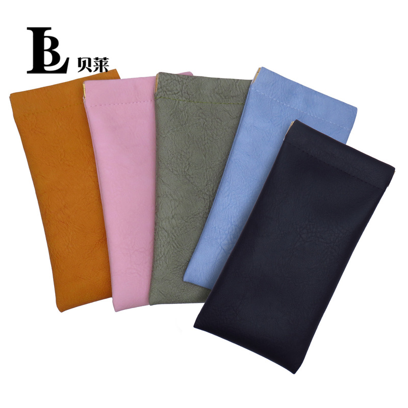 Wholesale Pu Glasses Case Sunglasses Pouch for Men and Women with Automatic Closure Leather Glasses Storage Bag New Style