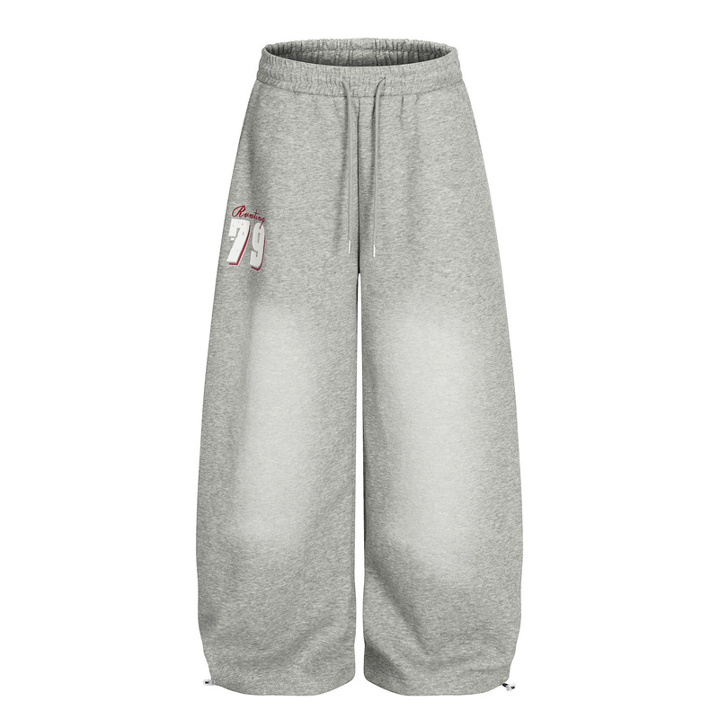 American Retro Gray Gradient Sports Sweatpants Unisex Loose Drape Casual Pants Wide-Leg Street Dance Jeans American Retro Gray Gradient Sports Sweatpants Unisex Loose Drape Casual Pants Wide-Leg Street Dance Jeans