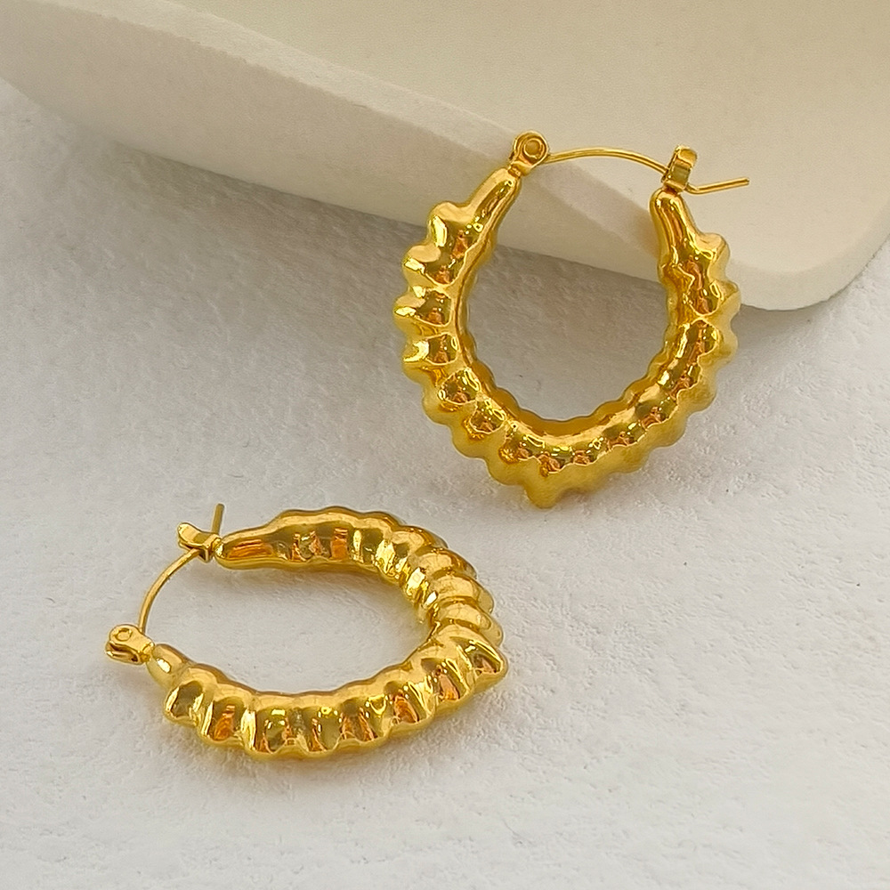 1 Pair Quantity Holiday, Daily Occasion 1 Pair Elegant Oval Stainless Steel Plating Hoop Earrings