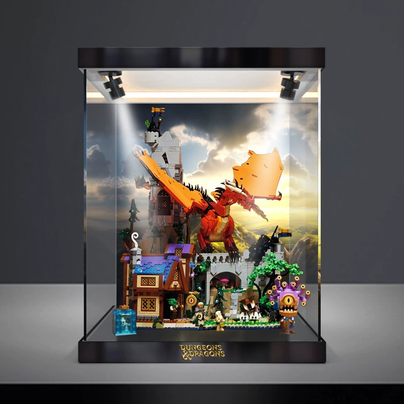 Коробка для хранения элементов, подходит для серии LEGO IDEAS 21348 Dungeons and Dragons: История красного дракона, крышка для хранения конструкторов