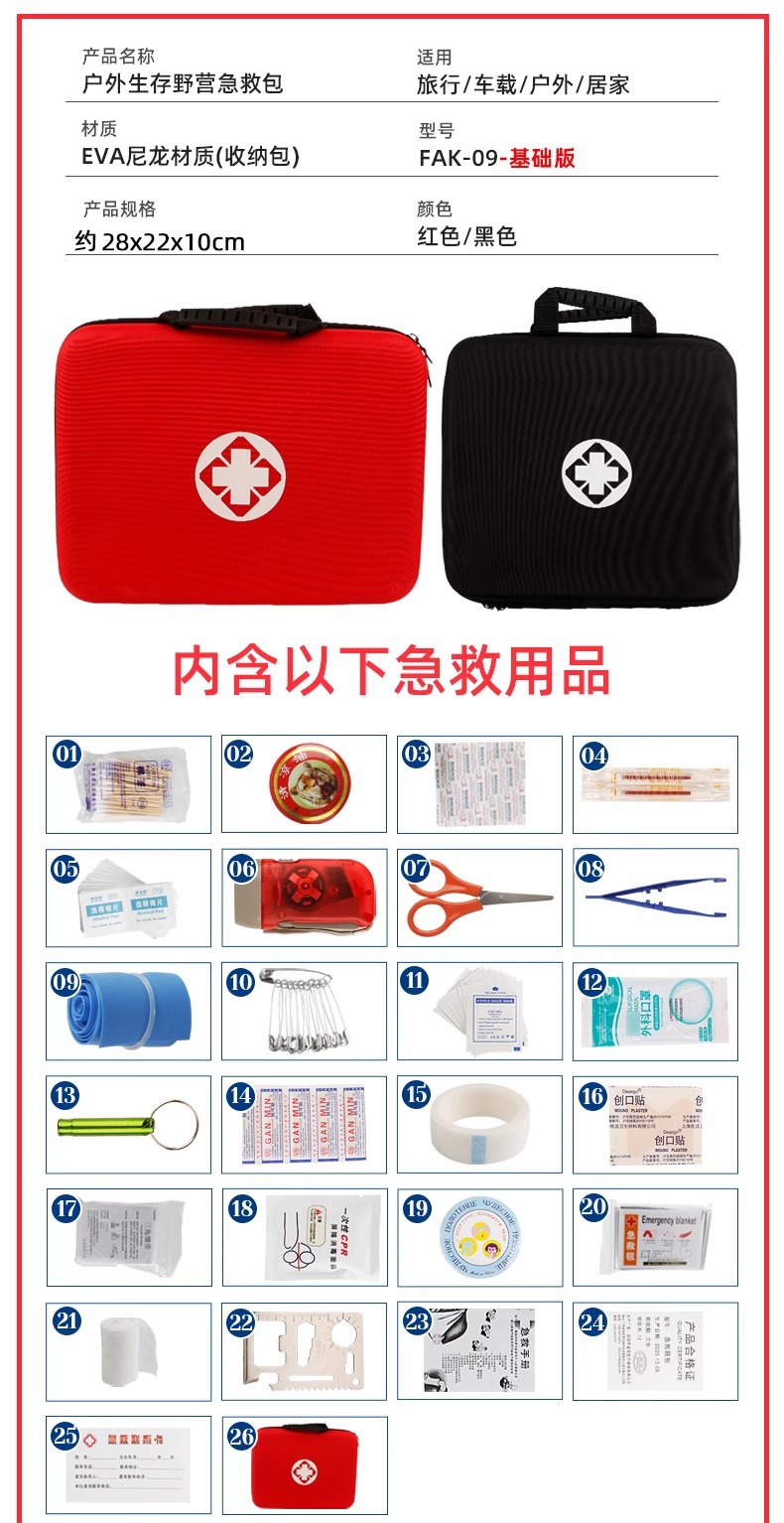 New Civil Air Defense Vehicle Travel Outdoor Portable Emergency Self-rescue Epidemic Prevention Vehicle Household Medicine Storage Bag Earthquake Rescue