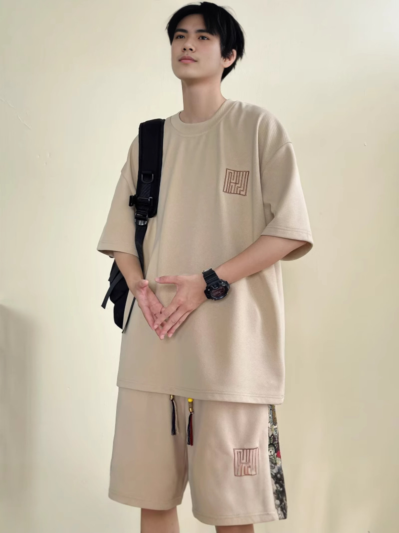 Camisa menos ropa traje de ropa deportiva verano para hombres camiseta de manga corta jersey de baloncesto pantalones cortos casuales de dos piezas