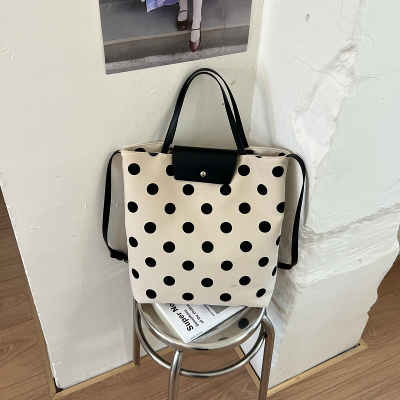 Bolsa de gran capacidad para viajar mujeres 2026 verano nuevo estilo coreano Zhong wave punto tote bag casual simple mochila image 10