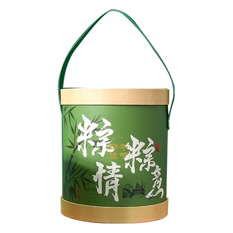 Индивидуальная кожаная круглая коробка для упаковки цзунцзы на День фестиваля драконьих лодок, с возможностью нанесения логотипа, вместительная подарочная коробка для цзунцзы.