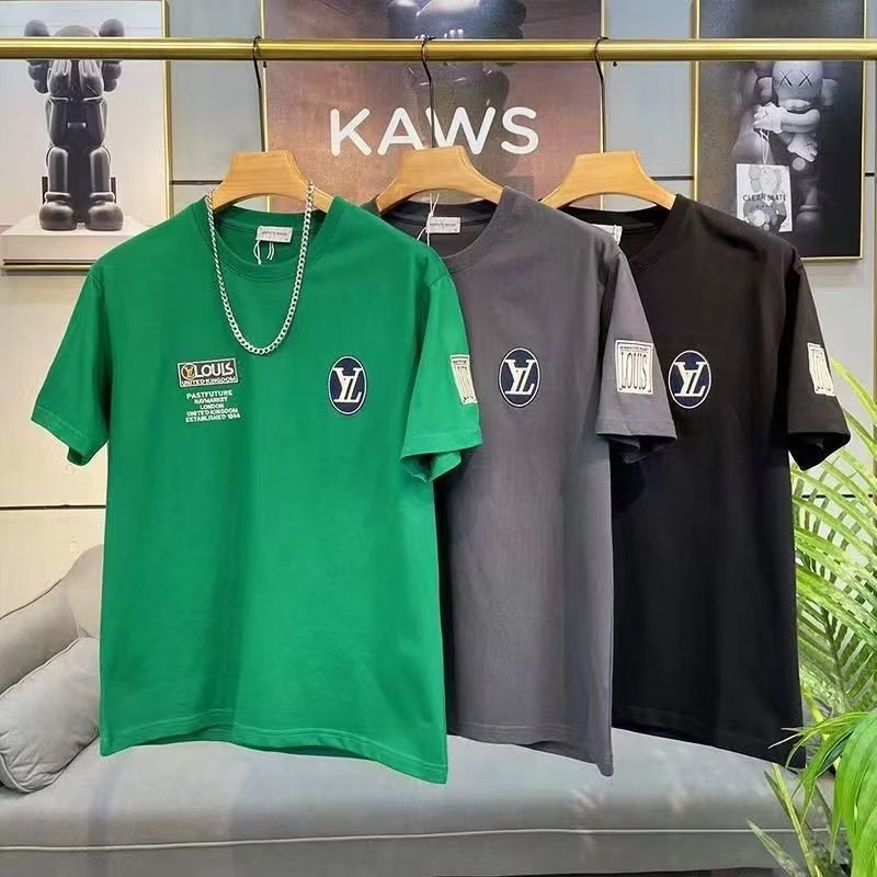 Cuello redondo de impresión de la letra media manga de los hombres de verano de moda marca de moda juvenil camiseta estándar