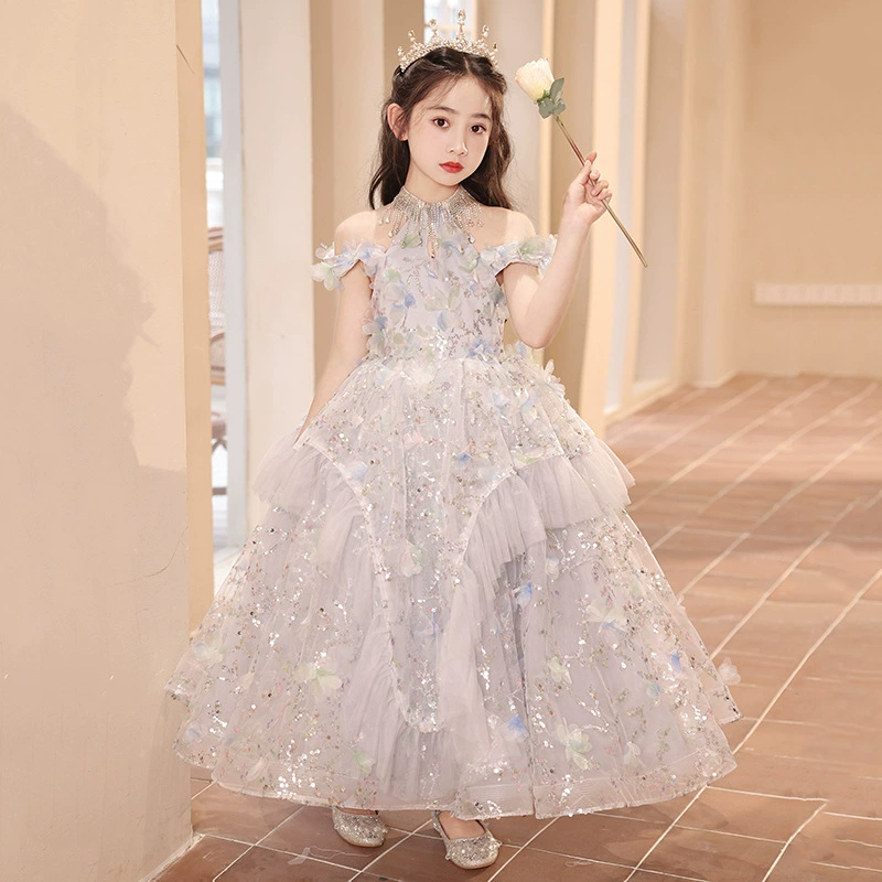 Dress, summer children's small princess costume, piano performance costume, suit, children's catwalk costume