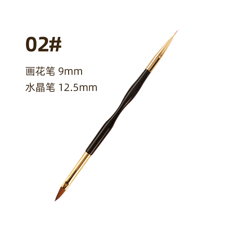 Manicura pincel de dibujo pintado de doble cabeza multifuncional borde de dibujo de uñas gancho pluma tallada gradiente de fototerapia pluma al por mayor