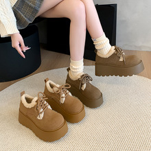 洋气加绒棉鞋女秋冬款流行2025新款欧洲站加厚松糕底增高大头鞋子