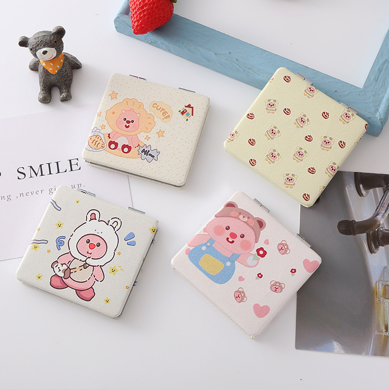 Lindo espejo pequeño Sanrio Kulomi espejo de maquillaje portátil de alto valor espejo de maquillaje portátil dormitorio de estudiantes espejo de maquillaje plegable