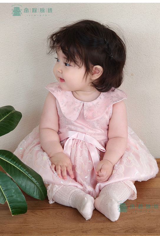 赤ちゃんの夏の漢服の女の子のお尻のスカートの新生児の服の王女のスカートの満1歳の服装の女の宝の外はスカートを着ます|undefined