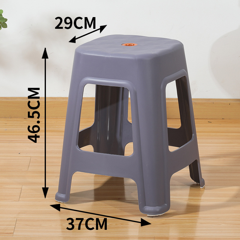 Taburete de plástico grueso taburete de mesa de comedor casero taburete cuadrado simple taburete económico taburete alto anti-deslizante silla para adultos taburete bajo