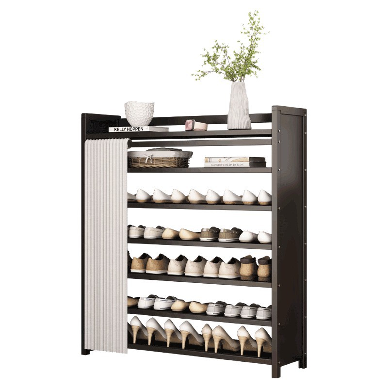 Estante de almacenamiento de almacenamiento para sala de estar doméstica sin instalación de porta de entrada del gabinete de zapatos multicapa estante de almacenamiento de suelo simple