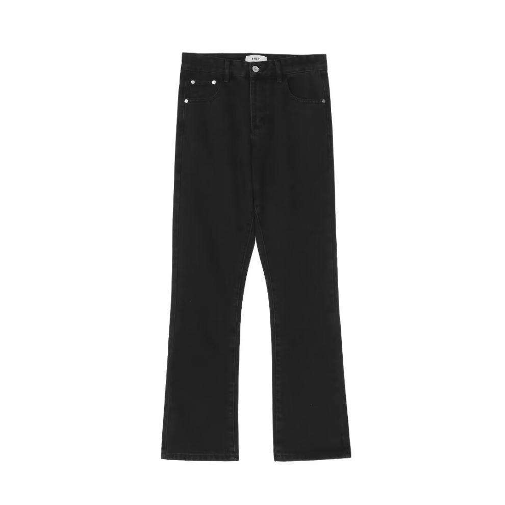 Men's High Street American Retro Washed Denim Jeans Loose Fit Slightly Flared Wide Leg Floor Length Slimming Blue Jeans_mkmklike.com