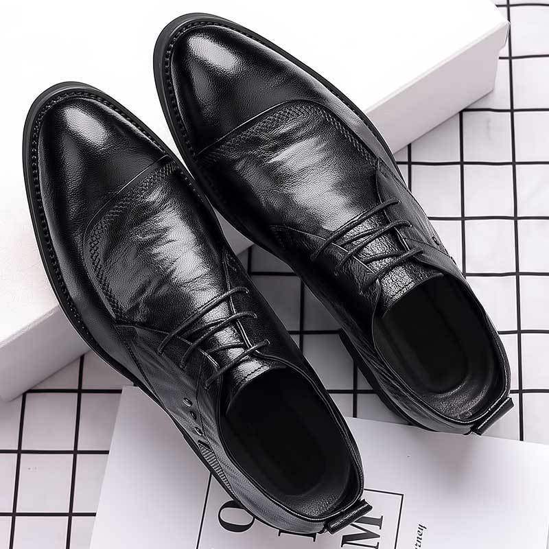 Leather Shoes Men's Business Formal Casual Work Korean Style British Men's Groom and Best Man Wedding Leather Shoes