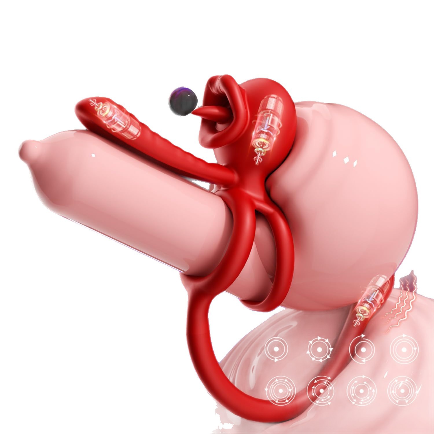 Rose APP bloqueo fino anillo de vibración de 9 frecuencias para hombres, dispositivo de masturbación impermeable silencioso, anillo de silicona de bloqueo fino, productos sexuales para adultos