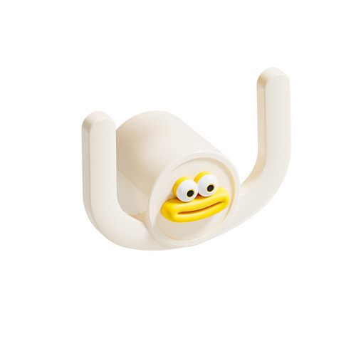 Cute Bathroom Slippers Rack, Wall-Mounted Shelf—No Drilling Required, Perfect for Shoes, Toilets, and Restrooms—Drainage & Storage Organizer with Hooks