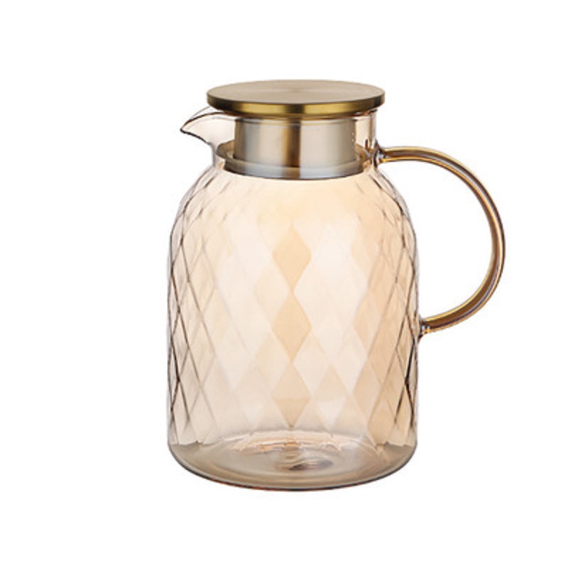 Hogar botella de agua fría vidrio borosilicato botella de agua fría gran capacidad jugo olla fría blanco abierto taza traje al por mayor