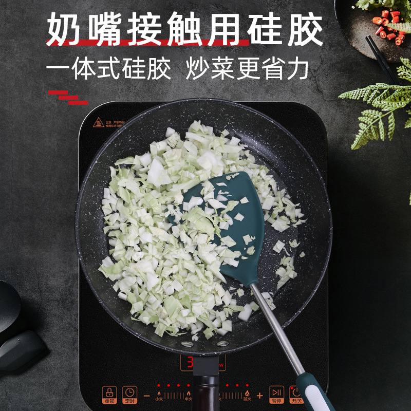 Nylon 304 tubo de acero inoxidable antiadherente conjunto de utensilios de cocina para casa de tres piezas