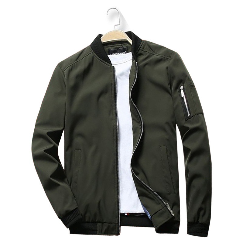 Chaqueta masculina con cremallera – estilo casual, delgada, disponible en tallas grandes