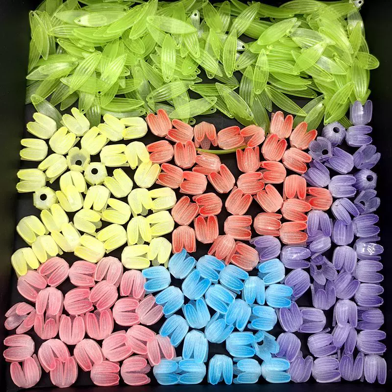 爆款热缩片郁金香小夜灯花朵发簪发饰DIY饰品配件手工材料包批发