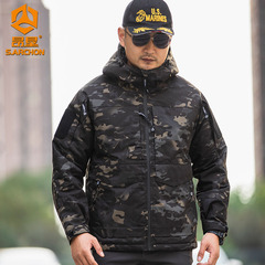 Angken Red Flame Heat Reflective Tactical Cotton Jacket Men's Spring Outdoor Camouflage Warm Windbreaker Military Fans Field Jacket