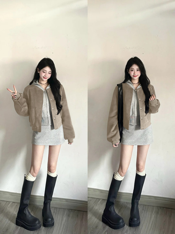 短款棒球服外套女2025秋季新款女装休闲美式小个子卫衣韩系夹克新|undefined