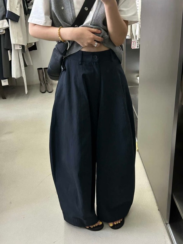 弯刀休闲裤女2025秋季高级感韩系松弛感宽松百搭香蕉镰刀裤子长裤|undefined