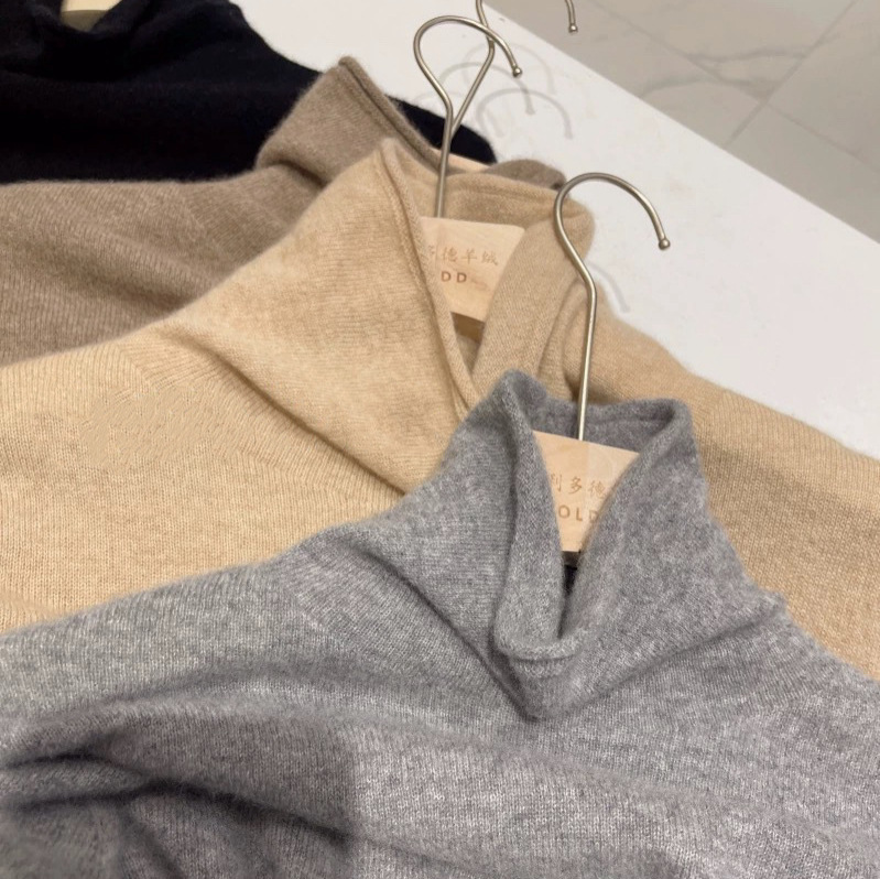 The owner keeps himself! Cashmere Free Collar Wool Base Sweater for Autumn and Winter Slimming All-match Needle Base