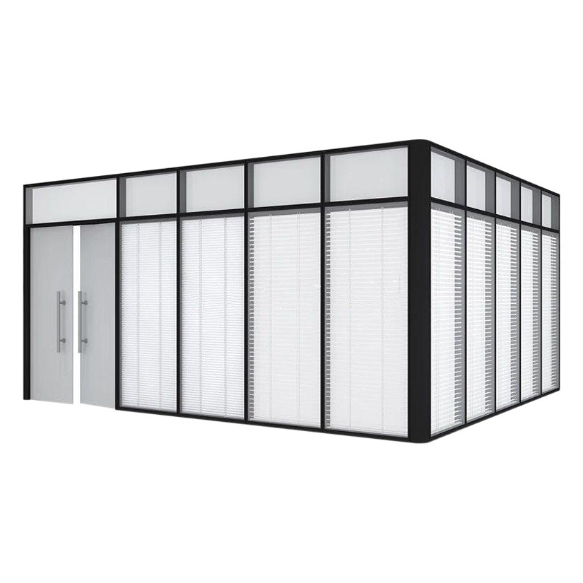 Guangdong Province Manufacturer Wholesale Office Glass Partition Double Glass Louver Partition Wall Aluminum Alloy Tempered Glass Partition