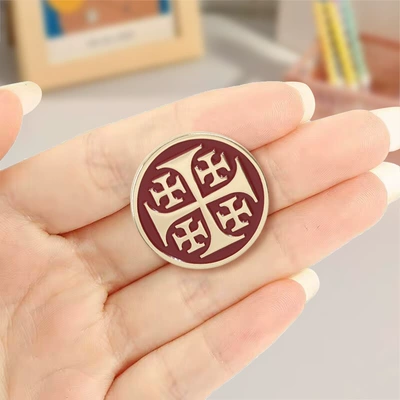 Yaxa sancaqları Round Red Enamel Pin