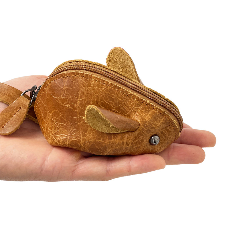 Cross-border Genuine Leather Change Storage Bag Top Layer Cowhide Key Bag Mouse Cartoon Children's Wallet Women's Multifunctional Bag