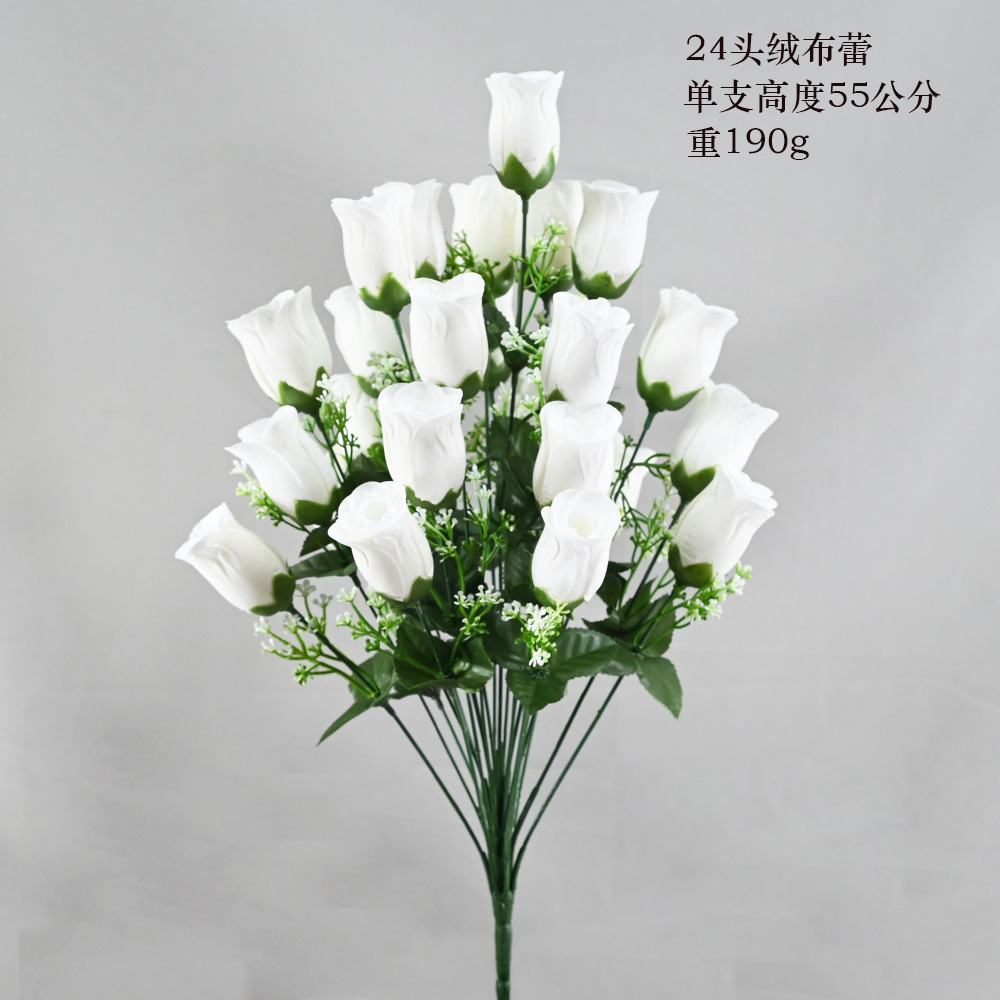 Fabricantes de artesanías de pantalla al por mayor de flores de rosa simuladas personalizadas flores de rosa de tela de terciopelo flores de boda simuladas flores