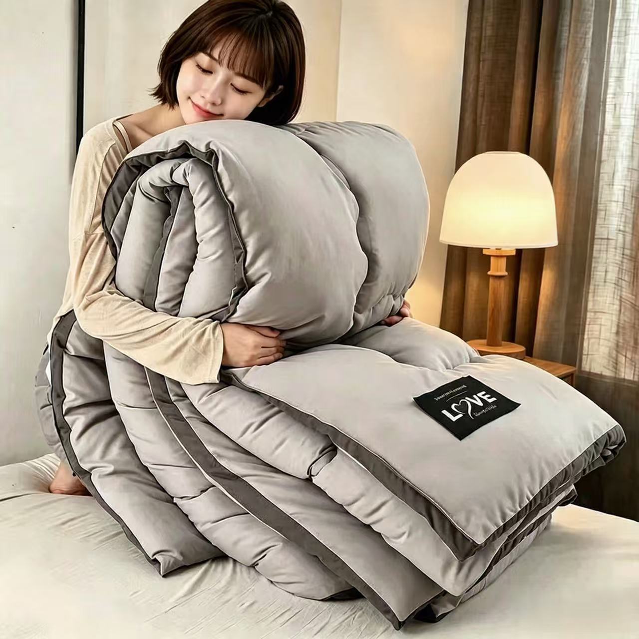 Thickened Winter Quilt, Summer Cooling Quilt, All-Season Cotton Quilt, Spring, Autumn, and Winter Double Quilt, Single Student Dormitory Quilt Core
