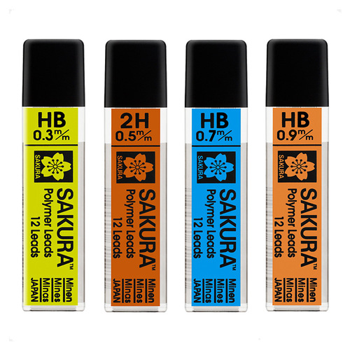 Automatic Lead Core 0.3/0.5mm Black Ink Activity Pencil Refills for Stationery Wholesale