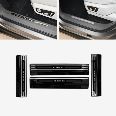 Suitable for Volkswagen Id.Era 9X Dekorativ pedal başlıqları - door-inside-4-pieces-of-inner-sill-strips-stainless-steel-black-titanium-brushed-suitable-for-2026-volkswagen-idera-9x