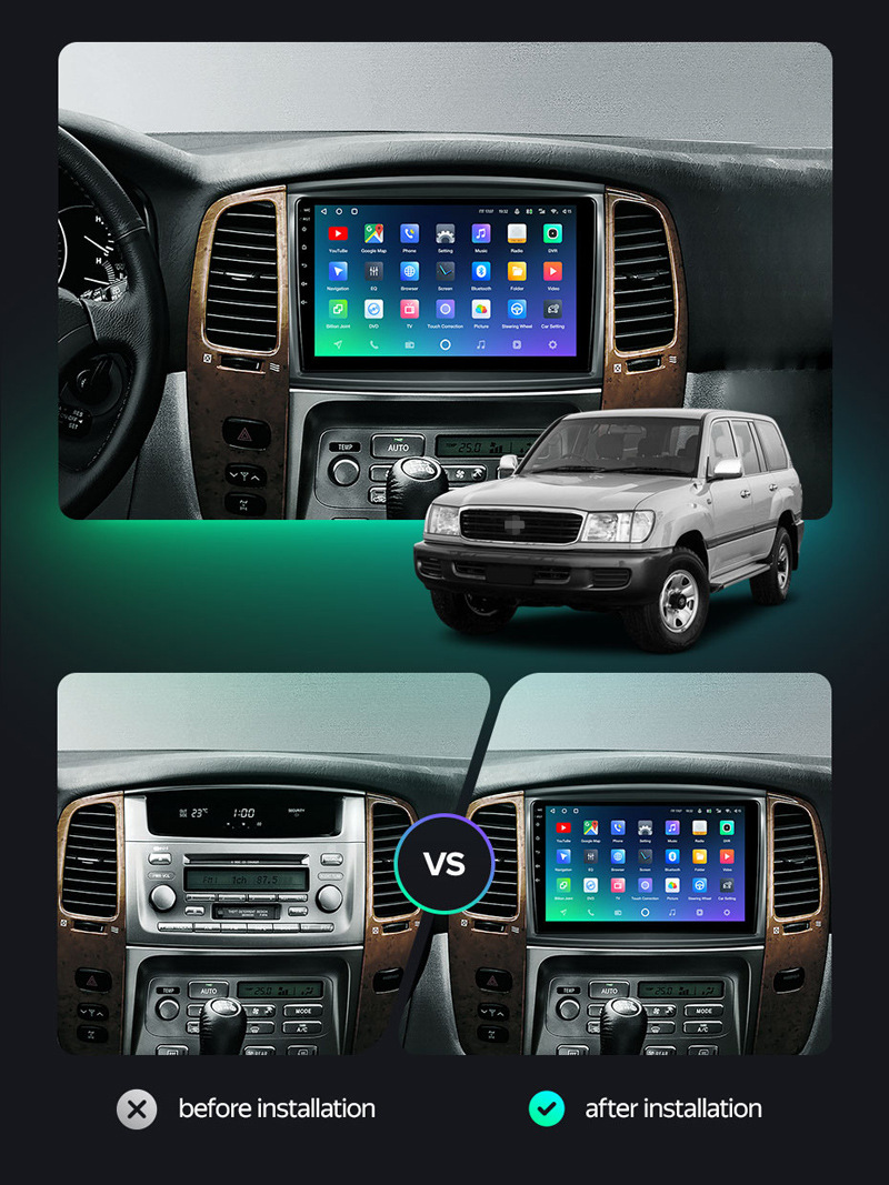 Suitable for Toyota 02-07 Lc100 Cruiser Large-Screen Navigation Carplay In-Car All-In-One Wireless Device