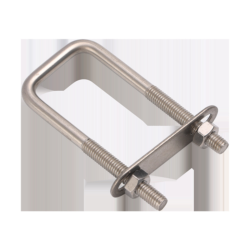 304方型M6M8M10不锈钢国标U型螺丝直角U型管卡管夹抱箍卡扣骑马卡