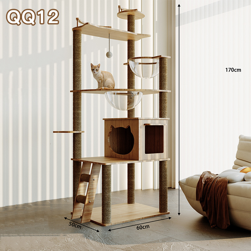 Marco de escalada para gatos al por mayor de fábrica, marco de escalada para gatos grande integrado de lujo, nido para gatos de lujo, árbol para gatos, hogar para gatos