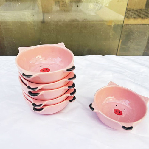 Pet cat bowl slightly defective ceramic pig single bowl cat food bowl cat food bowl cat water bowl wholesale